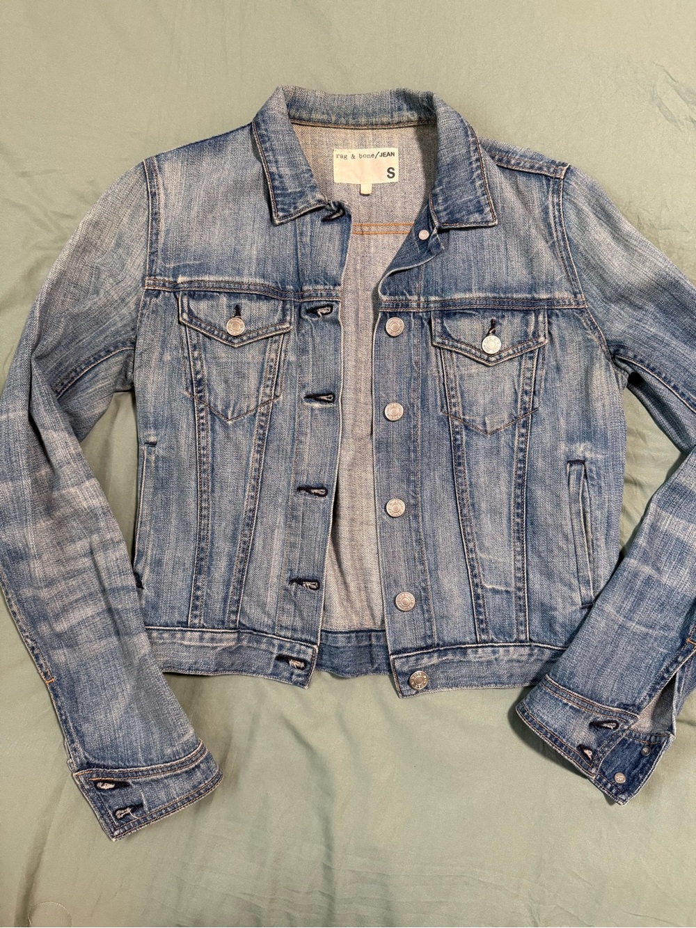 rag & bone Light Blue Denim Jacket, Size S